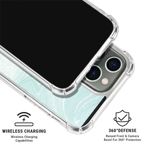 Marbleized Mint iPhone 16 Pro Clear Case